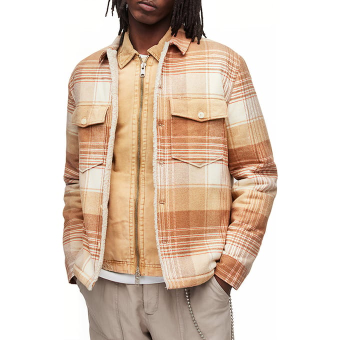 AllSaints Sacco Jacket Ecru/camel Taglia: XS | Giacche leggere Outlet | Uomo | Marrone