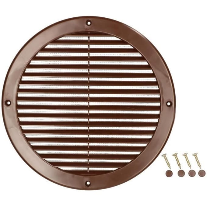 Ventilatierooster KOTARBAU rond Fi 200 mm kastanjebruin met mousserend bruin