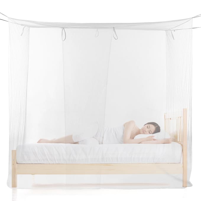 Wit campingklamboe buiten anti-muggen insectengaas tentnet 200x180x200cm