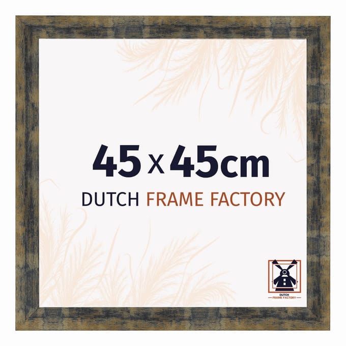 Fotolijst 45x45 cm - MDF - Blauw Goud Gemeleerd - Praag