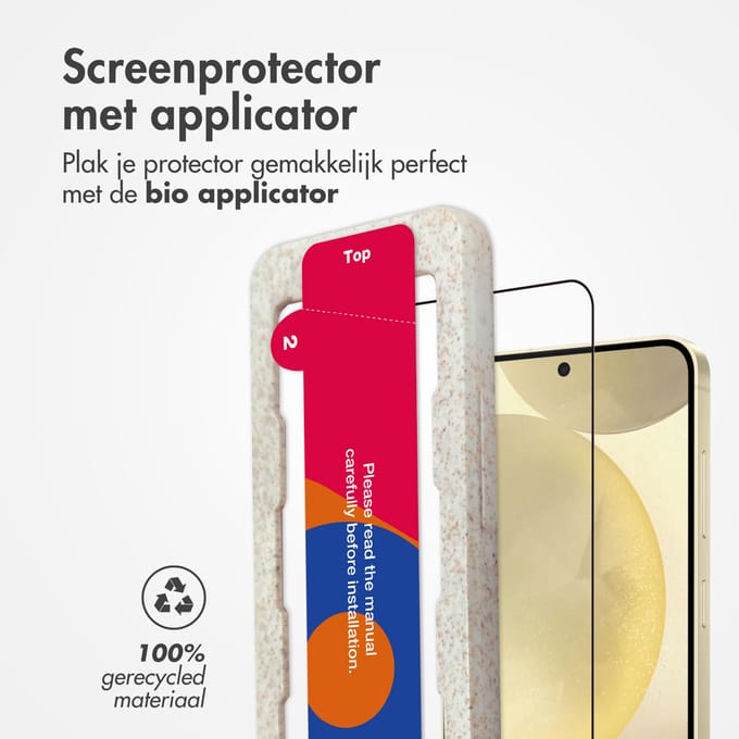 Accezz Screen Protector - Geschikt voor Samsung Galaxy S25 Plus - Gehard Glas Full Cover Screenprotector met Bio Applicator