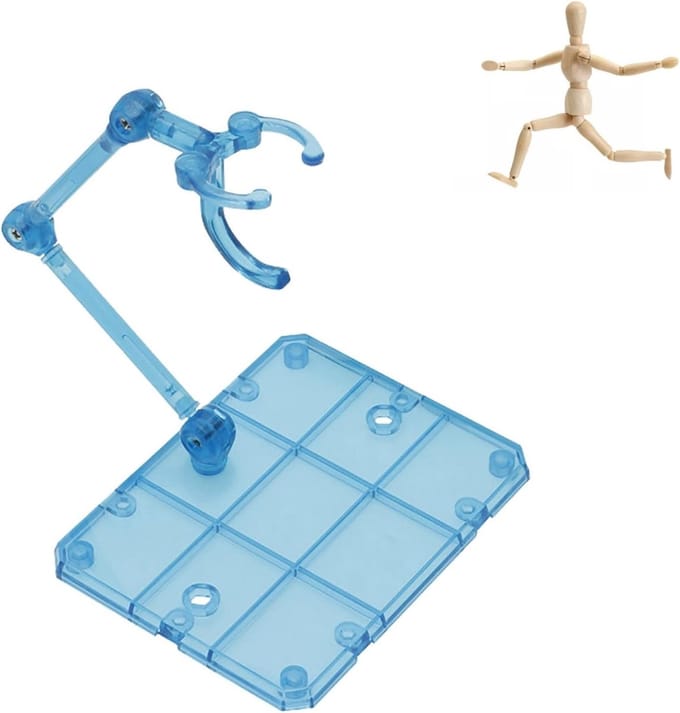 Display Stand - Poppenhouder - Figuren Presenteren - Verstelbaar Ontwerp - Zwart Transparant Blauw