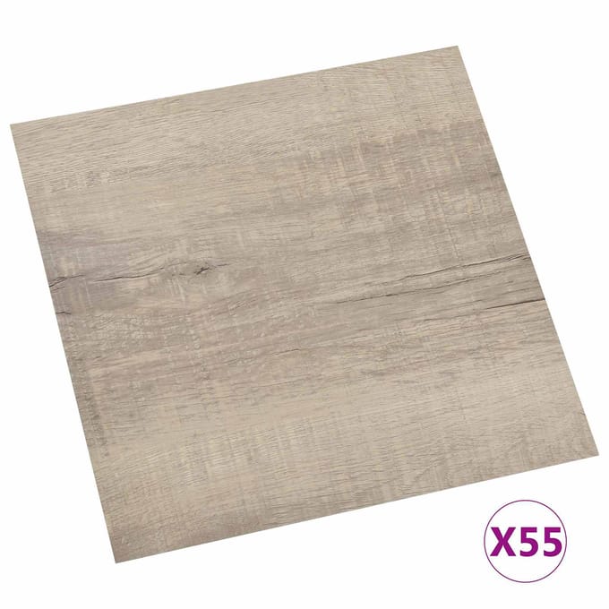 vidaXL Vloerplanken Taupe 5,11 m² 55 st PVC