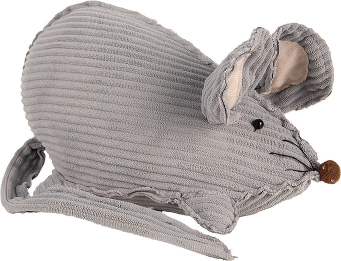 Clayre & Eef Deurstopper Muis 28x15x16 cm Grijs Synthetisch