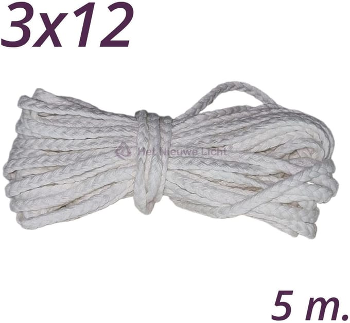 Kaars Lont | HNL 3x12 | 5 meter | Wick | Pit | Wiek | Kaarsenlont