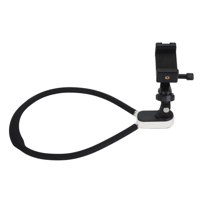 Support de cou magnétique réglable en silicone souple pour caméra d'action et téléphone portable black