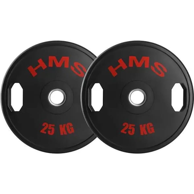 HMS TOG Olympische borgringen 2x25kg - Rubber Gecoat