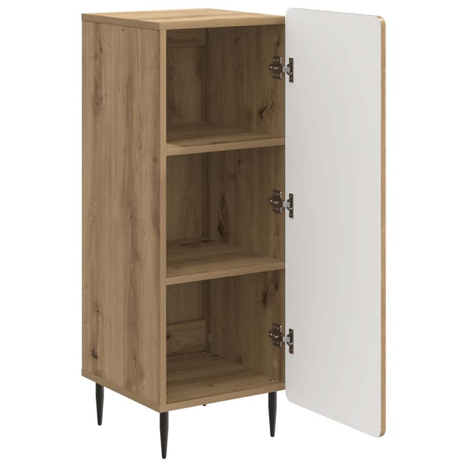 vidaXL - Dressoir - Artisanaal - eiken - 34,5 - x - 33 - x - 92 - cm - Bewerkt - hout