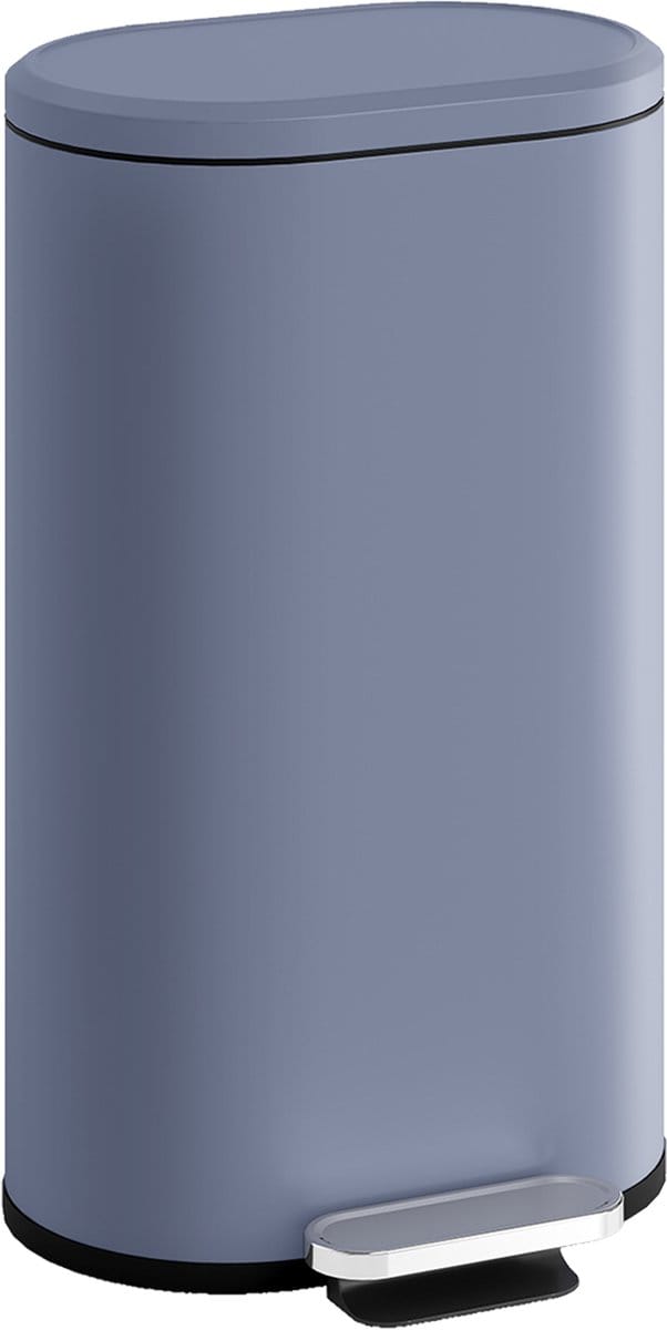 HOMCOM Trash Can-Metall, Kunststoff-36,5L x 31B x 61H cm-Grau