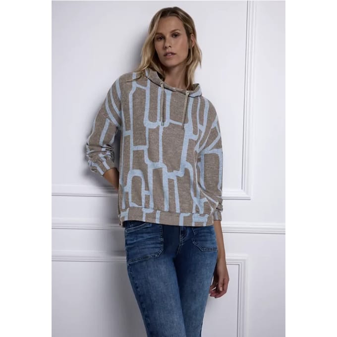 Gedessineerd shirt met capuchon