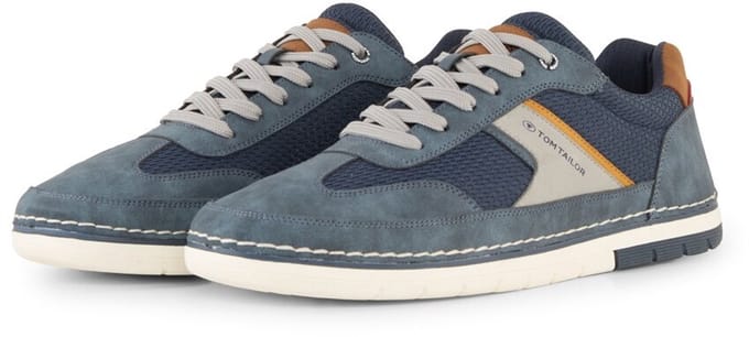 Tom Tailor - Sneakers met mesh inzetstukken - Maat 42 - navy