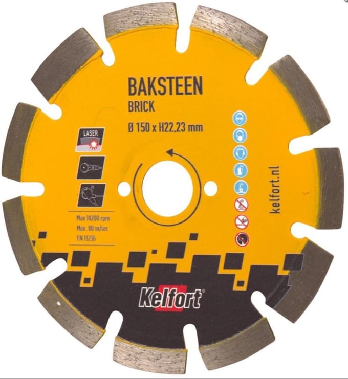 KELFORT DIAMANTZAAG 150X22.23MM 8T TYPE BAKSTEEN