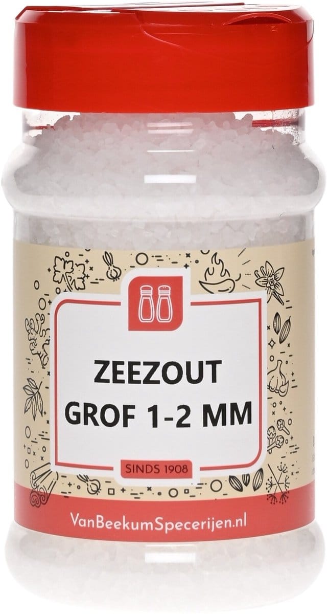 Van Beekum Specerijen - Zeezout Grof 1-2 mm - Strooibus 320 Gram