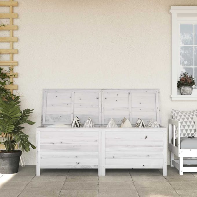 vidaXL - Tuinbox - 150x50x56,5 - cm - massief - vurenhout - wit