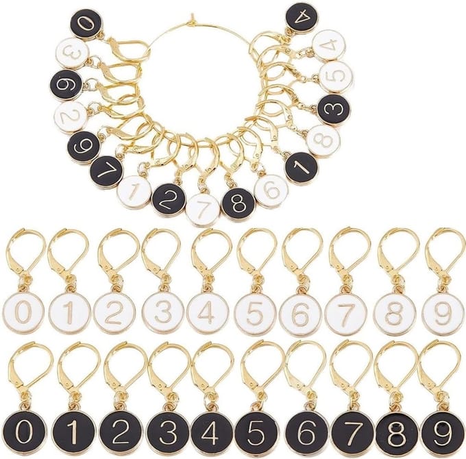 Steekmarkeerders met sluiting, breitoebehoren, voor maken van sieraden, cadeautoebehoren, 12-30 sets