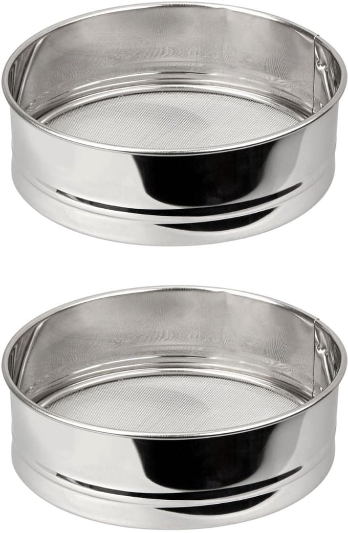 Set van 2 extra fijne roestvrijstalen keukenziften 18 cm diameter Fackelmann Basic