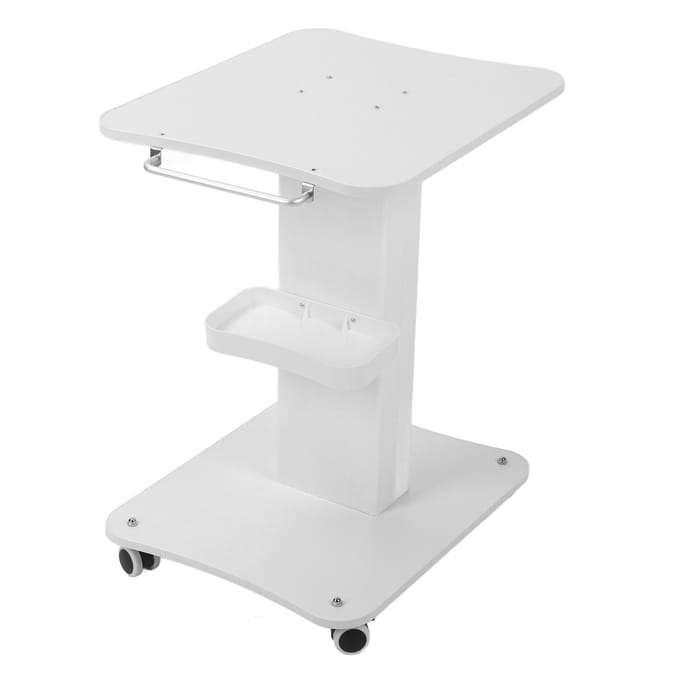 Schoonheidsinstrumenten Stand Kar 3 Laags Rollende Opbergstand Mobiele Kar met Wielen voor Spa white