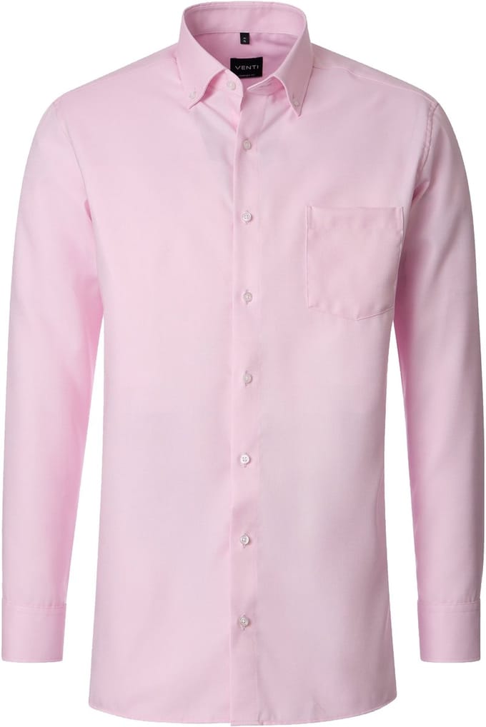 VENTI CASA MODA comfort fit overhemd - structuur - rood - Strijkvrij - Boordmaat: 42