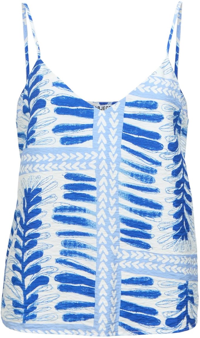 Object Top Objshelly Lo Singlet Top 145 23049496 Azure Blue/white-blue Dames Maat - 34