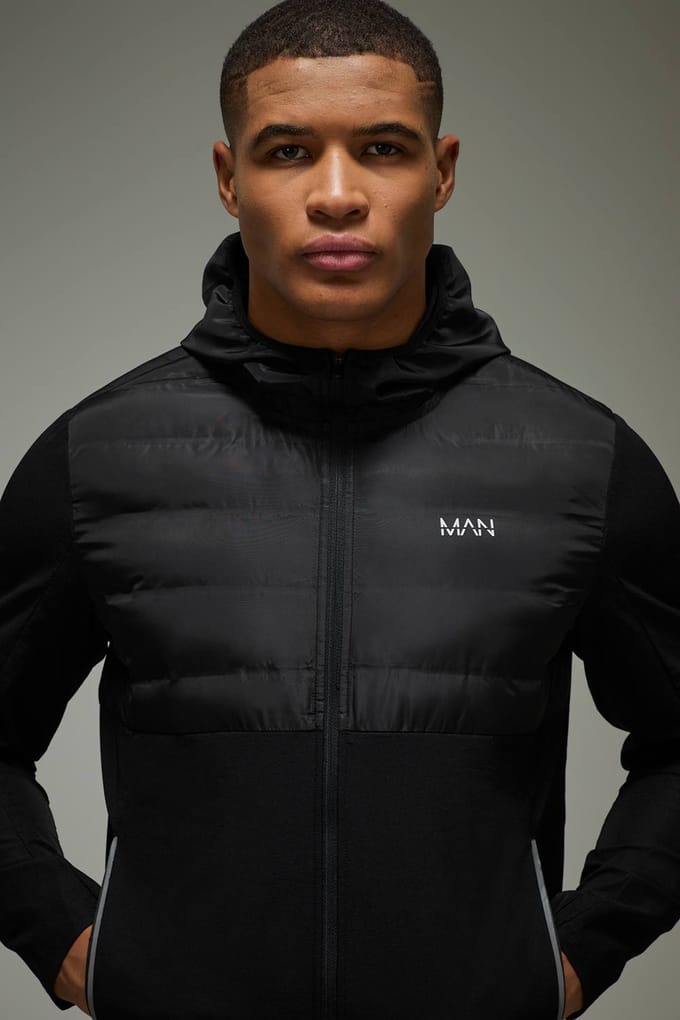 Men's Active Gewatteerd Regular Fit Trainingspak | Black | Size Small