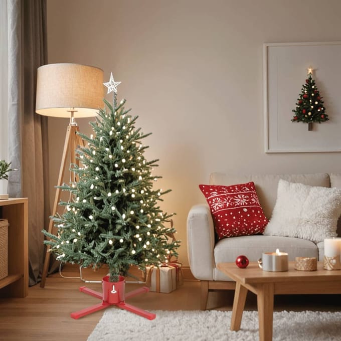 vidaXL - Kerstboomstandaard - 61x61x15,5 - cm - rood