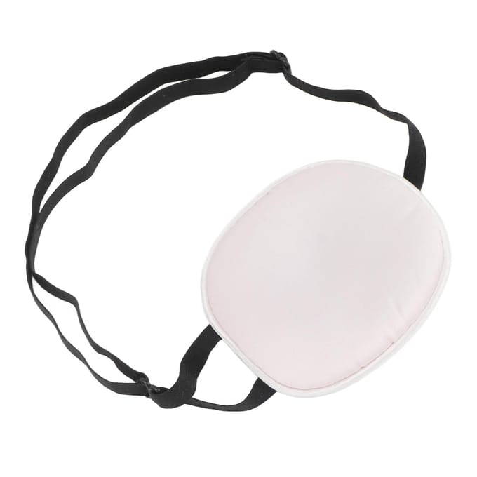 Ooglap Zijde Katoen Elastische Band Volledige Bedekking Lichtblokkerende Oogbedekking Pad voor Volwassenen white