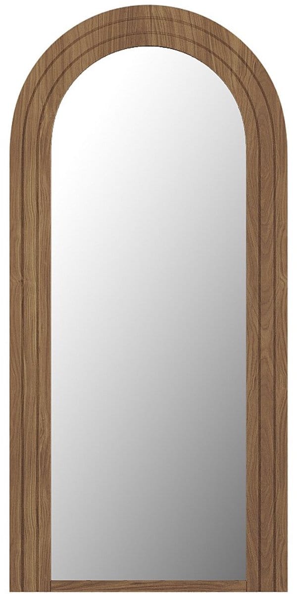 Vente-unique Grote boogspiegel in heveahout - H 150 x B 70 cm - Naturel - ANSHUN