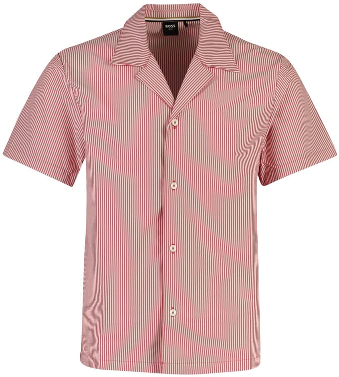 Poloshirt BOSS Black gestreept rood normale fit