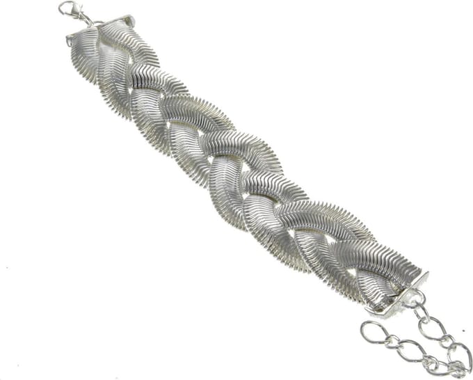 Behave - armband zilverkleur - gevlochten ontwerp - feestelijk accent