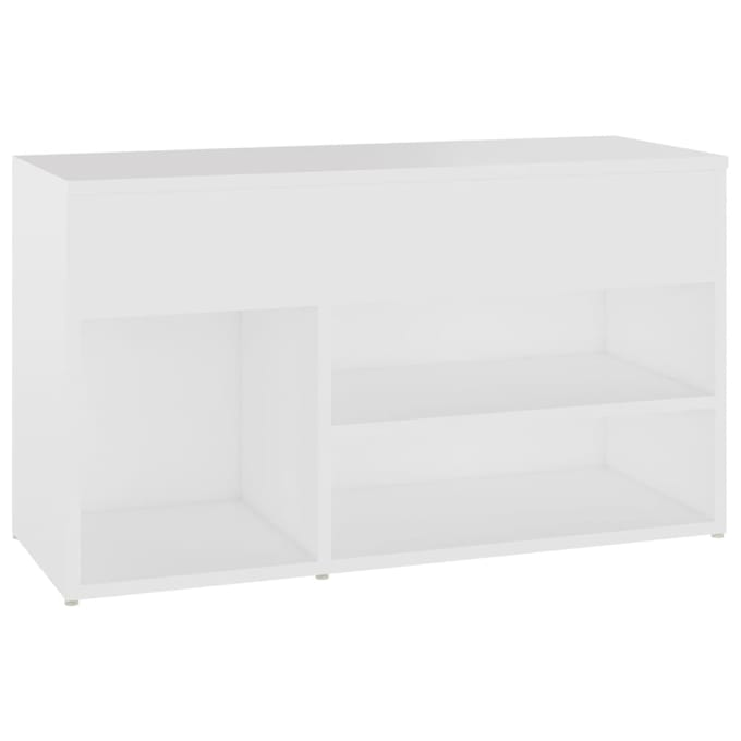 vidaXL - Schoenenbank - 80x30x45 - cm - bewerkt - hout - wit