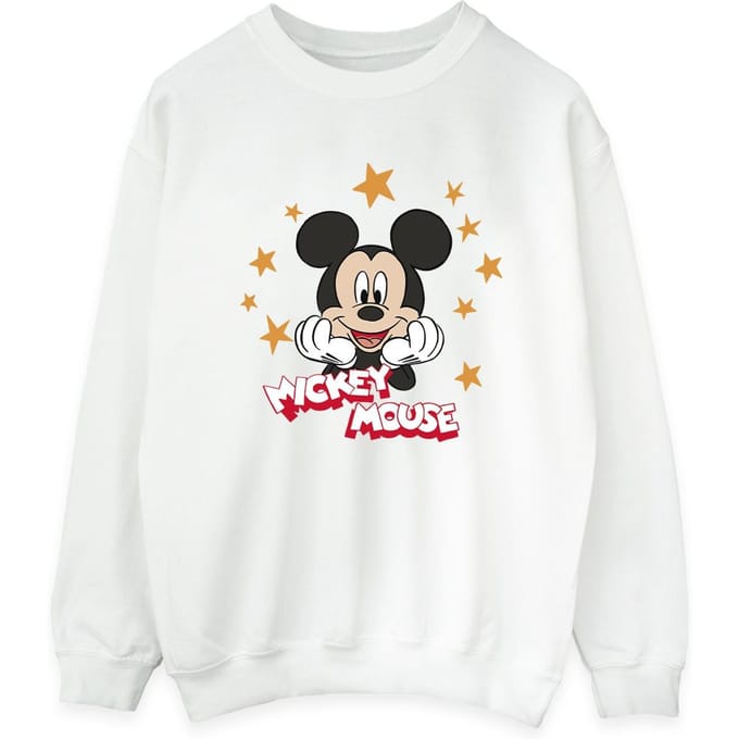 Disney Dames/Dames Mickey Mouse Sterren Sweatshirt (Wit)