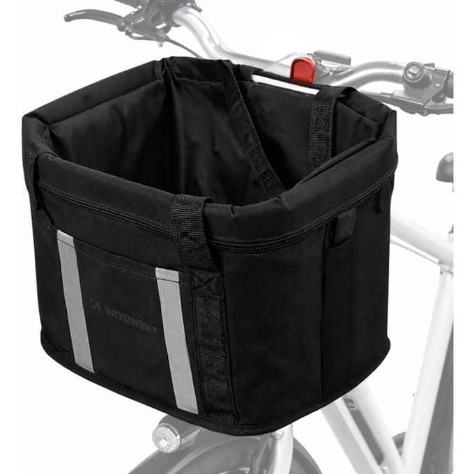 Wozinsky fabric bicycle basket large - black