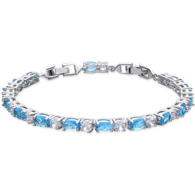 Luxenter Armband met zilveren afwerking en aquamarijn zirkoon - Libsi
