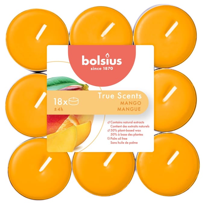 Bolsius - Geurtheelichten - Mango Geur - 4 stuks