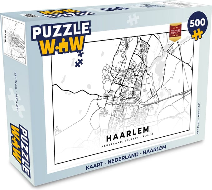 Puzzel Kaart - Nederland - Haarlem - Legpuzzel - Puzzel 500 stukjes