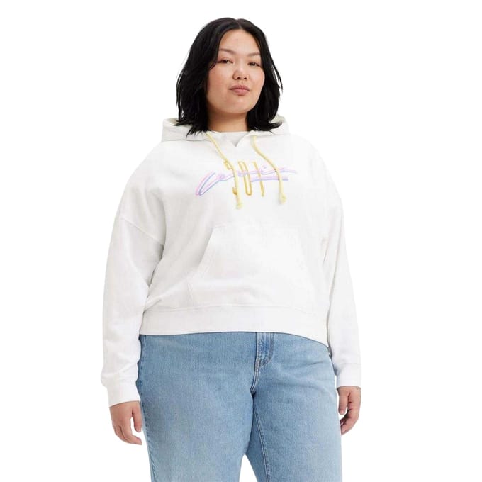 Levis Authentieke hoodie met print voor dames (Wit)