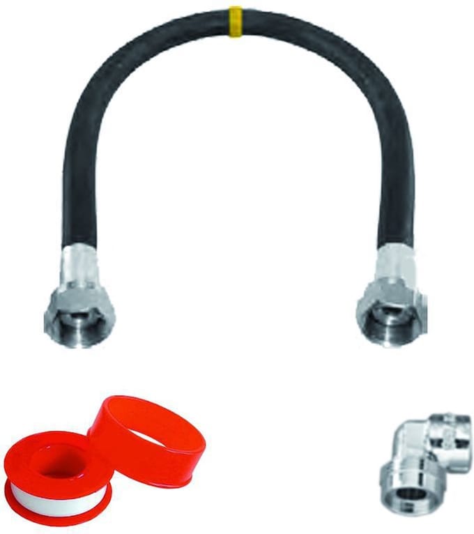 Gasset rubber½"haaks/recht 125 Doeco Gas aansluitmaterialen