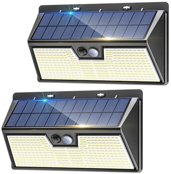 Superheldere Solarlampen voor Buiten met Bewegingsmelder - 2 Stuks, Waterdicht en Met 3 Modi