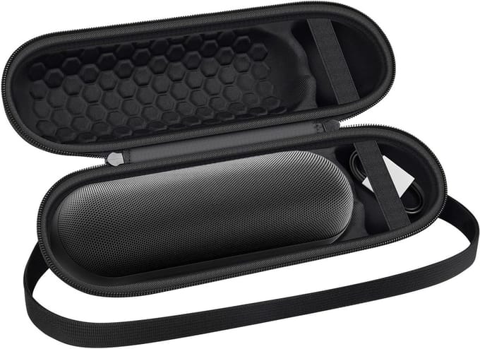 Duurzame Hard Case voor Bluetooth Speaker en Draagbare Oplader, Ideaal voor Reizen, Bescherming en Opslag, Zwart
