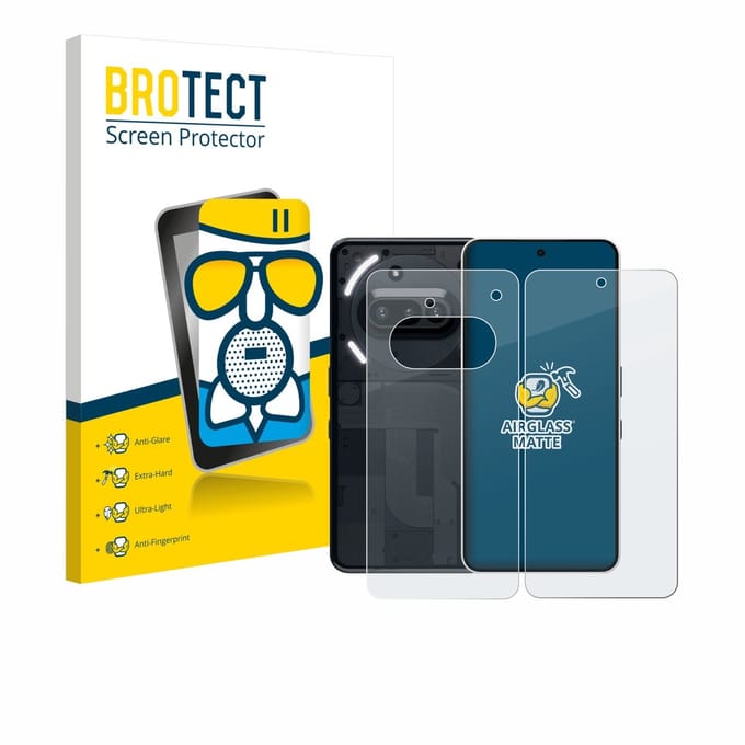 BROTECT - Screenprotector voor Nothing Phone (3a) (Voor+Achter) - Folie Beschermfolie Beschermglas matte