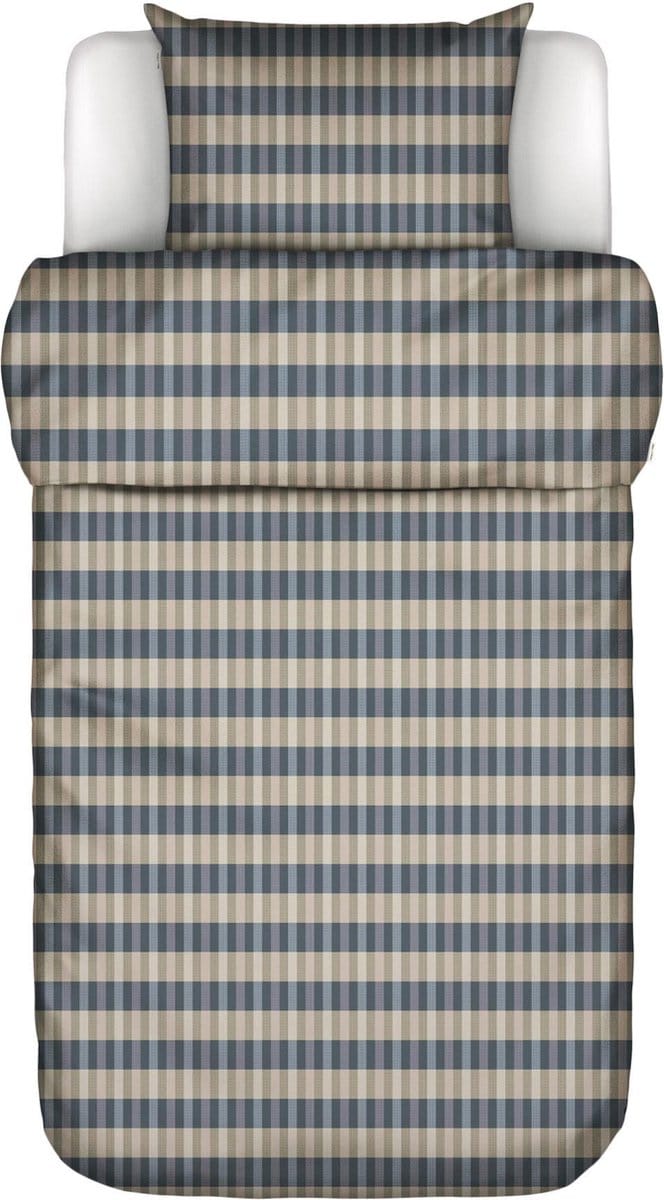 Marc O'Polo Hillan Dekbedovertrek Biologisch Katoenflanel Forest green - Eenpersoons – 140x200/220 cm