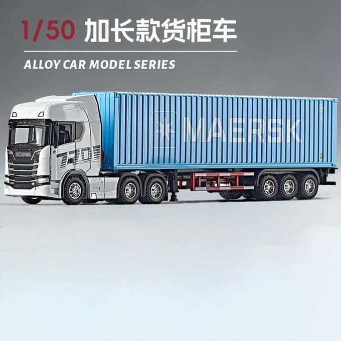 1:50 Scania Dubbeldeks Platbodem Transportvoertuig Legering Metaal Diecast Modelauto Bureau Display Verzamelobject Ornament Vakantiespeelgoed