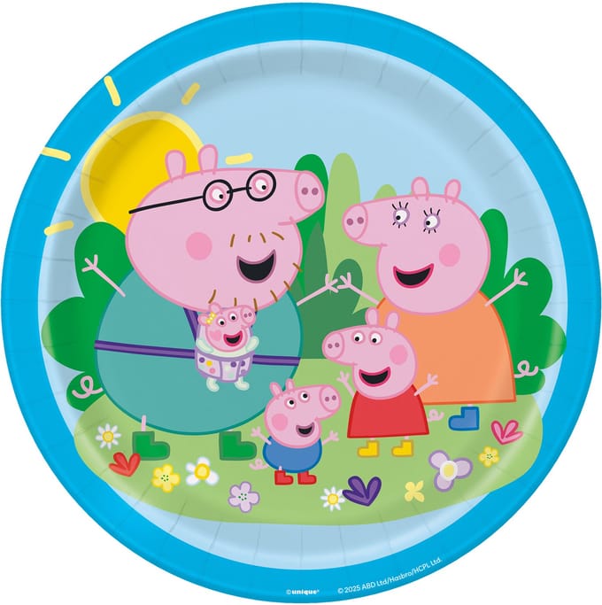 UNIQUE - 8 Peppa Pig borden 23 cm