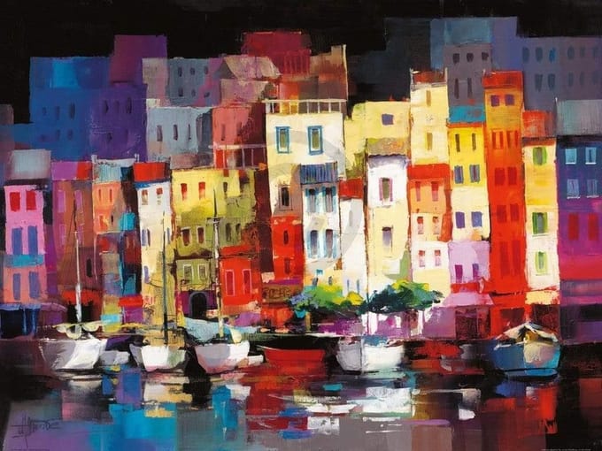 Kunstdruk Willem Haenraets - Seaport Town I 80x60cm