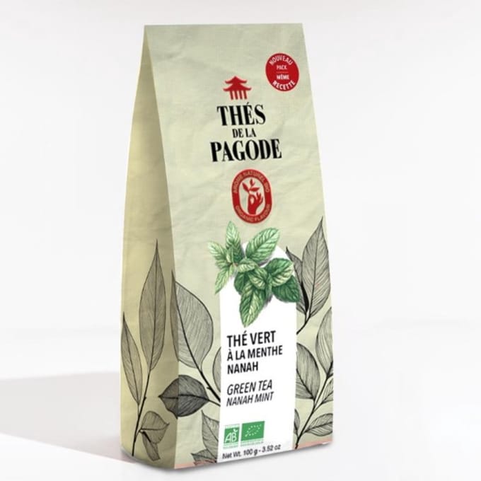 Thés de la Pagode – Groene thee munt - Losse Thee - Biologische thee  (50 gram)