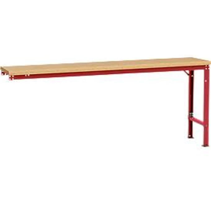 Manuflex aanbouwtafel UNIVERSAL Speciaal, 2000 x 800 mm, multiplex natuur, robijnrood