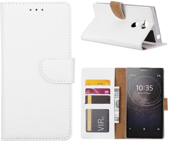 Bookcase Geschikt voor: Sony Xperia L2 - Wit - portemonee hoesje