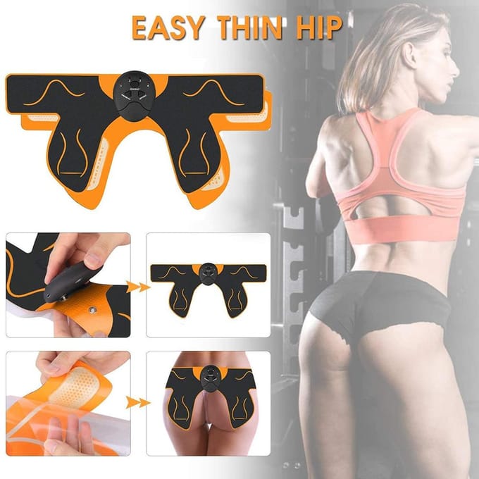 EMS Heup Spier Trainer Elektrische Heup Spier Stimulator Bilspier Trainer voor Vrouwen oranje