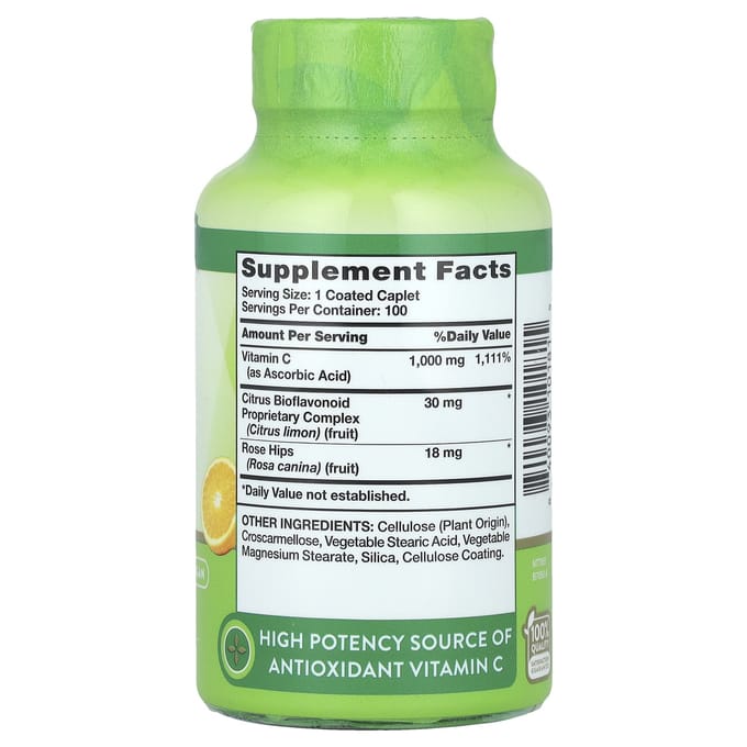 Nature's Truth, vitamine C, bioflavonoïdes et cynorhodon sauvage, 100 comprimés enrobés
