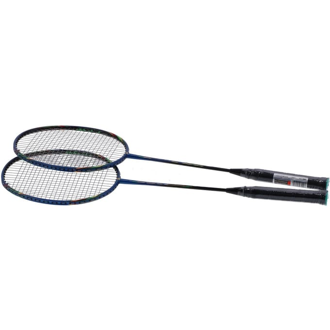 2 Speler Badminton Rackets Set Lichtgewicht Carbon Composiet Dubbele Rackets voor Volwassenen gray
